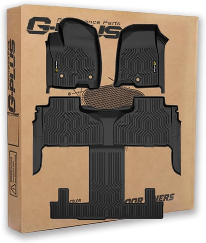 G-PLUS Floor Mats Compatible with 2021-2025 Chevy Tahoe/GMC Yukon (7 Seats) w/2nd Row Bucket Seats, TPE All Weather Custom Fit Full Cover Protection Front & 2nd Row Floor Liners Accessories,3PCS - size: 2021-2025|Fit Chevy Tahoe & GMC Yukon|3PCS