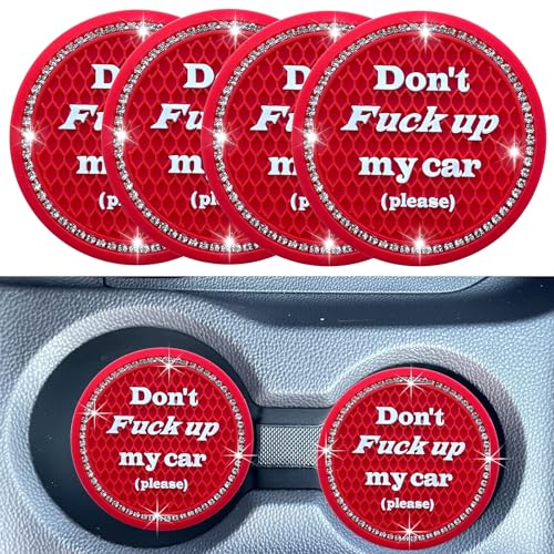 Car Cup Coaster 4Pack, Universal Car Cup Holder Coasters (Red, 4PC) - color: Red-4pc