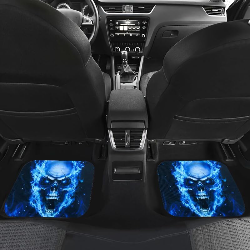 Gothic Skull Car Floor Mats Set of 4 - Universal Fit for SUV, Sedan, Truck, Van - Waterproof & All-Weather Heavy Duty Foot Pads with Anti-Slip Backing - Cool Gothic Car Interior Decor & Gift - style: Skull