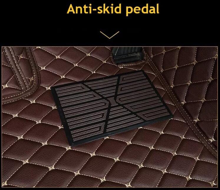 Custom Leather Car Mats, Vehicle-Specific Fit All-Weather Floor Mats, 100% Waterproof Anti-Slip Durable Protection for SUV Truck Sedan, Precision Tailored Protection (Light Brown) - color: Light Brown