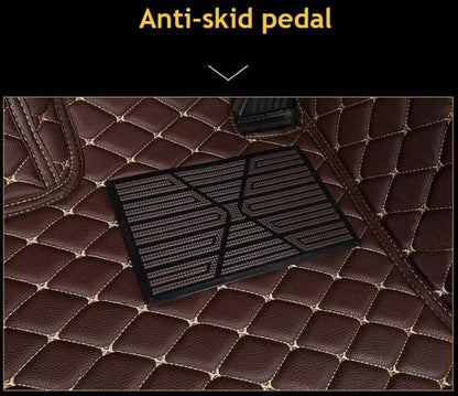 Custom Leather Car Mats, Vehicle-Specific Fit All-Weather Floor Mats, 100% Waterproof Anti-Slip Durable Protection for SUV Truck Sedan, Precision Tailored Protection (Light Brown) - color: Light Brown