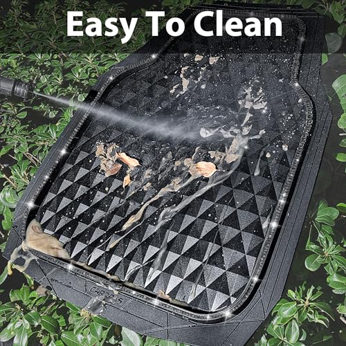 CAR PASS Bling Diamond Rubber Car Mats, Heavy Duty Deep Dish All-Weather Floor Mat Full Set Anti-Slip 3D Rhombus Waterproof Trim to Fit Liner Universal Glitter Sparkly Shining Rhinestone, 3 Pcs Black - color: Black Diamond