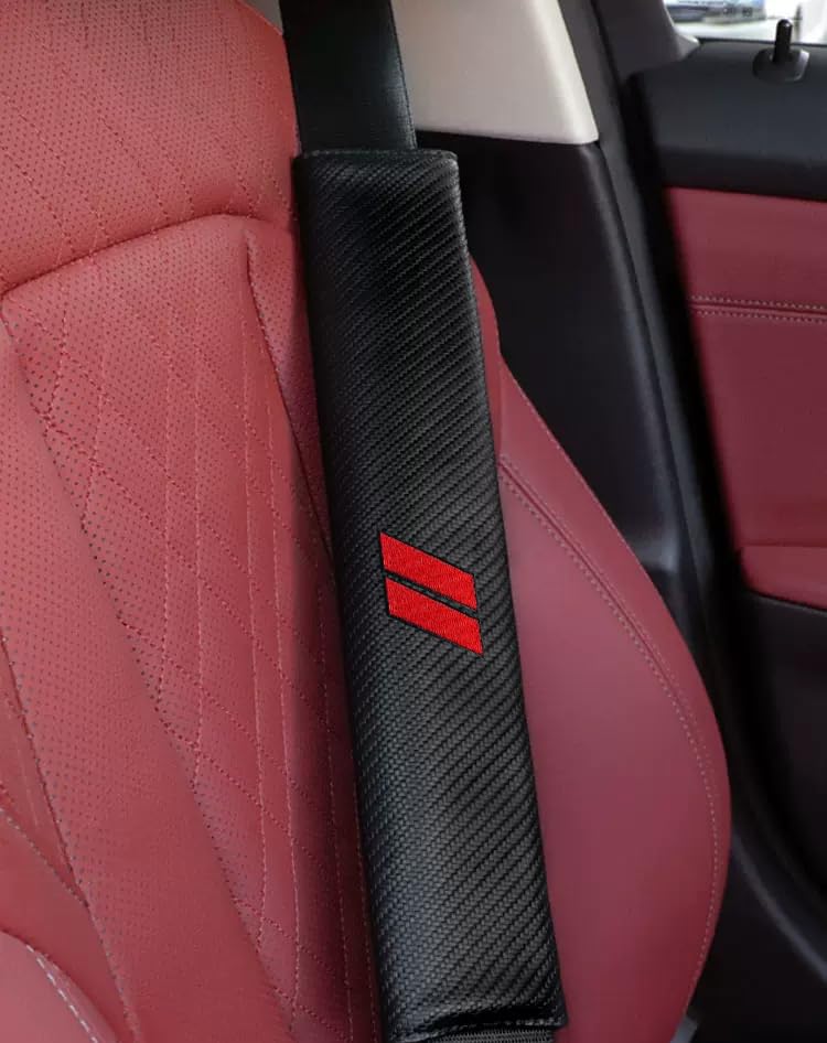 2PCS Car Seat Belt Cover for Dodge, Carbon Fiber Seatbelt Shoulder Protection, Soft Car Seat Belt Strap Cushion Protect Your Neck and Shoulder, Car Accessories Seat Belt Pad for Car Truck (Black) - color: QCHJ-001