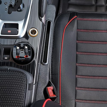 2 Pack Car Seat Gap Filler with Storage Box,Car Console Gap Filler,Fill the Gap Between Seat and Console,Prevent Things from Dropping,Convenient to Storage Keys and Phone(Black2) - color: Black2