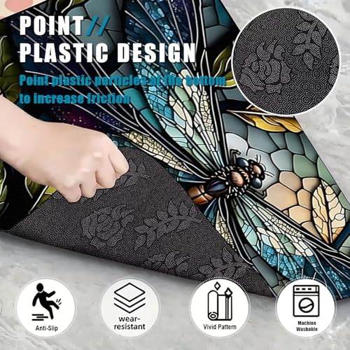 Universal Car Trunk Mat 29" x 39", Leaves Dragonfly All Weather Trunk Protection Cargo Liner, Durable Cargo Mat Rear Trunk Liner, Stylish Vehicle Interior Accessories Suitable for Most Car Models - color: Leaves Dragonfly