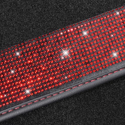 CAR PASS Bling Diamond Car Floor Mats, Shining Rhinestone Carpet Sparkly Glitter Crystal with Anti-Slip PVC Heel Pad Waterproof Universal Fit Automotive SUV,Sedan,Van,Cute Girl Women,4pcs Black Red - color: Red Diamond