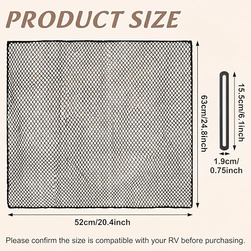 Rv Screen Door Protector, Lightweight Foldable Nylon Mesh Door Guard, 24.2-20.2 Inch, Scratch-Resistant Cover for Dogs & Kids, Easy Install Travel-Friendly Camper Entrance Protection, Black