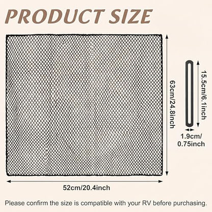 Rv Screen Door Protector, Lightweight Foldable Nylon Mesh Door Guard, 24.2-20.2 Inch, Scratch-Resistant Cover for Dogs & Kids, Easy Install Travel-Friendly Camper Entrance Protection, Black