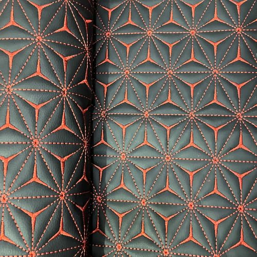 Quilted Foam Vinyl Fabric King Crown Classic Pattern with 0.23" Sponge Backing Faux Leather Fabric for Car Headliner, Furniture Upholstery, Headboards,Diamond 2" x 3" (Triangle) - color: Triangle