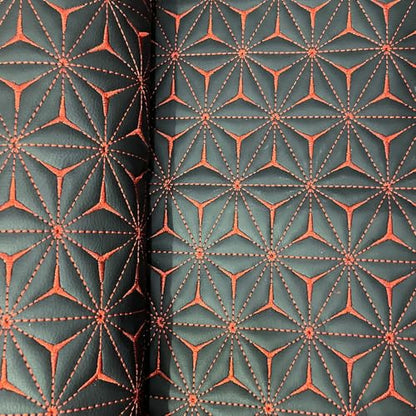 Quilted Foam Vinyl Fabric King Crown Classic Pattern with 0.23" Sponge Backing Faux Leather Fabric for Car Headliner, Furniture Upholstery, Headboards,Diamond 2" x 3" (Triangle) - color: Triangle