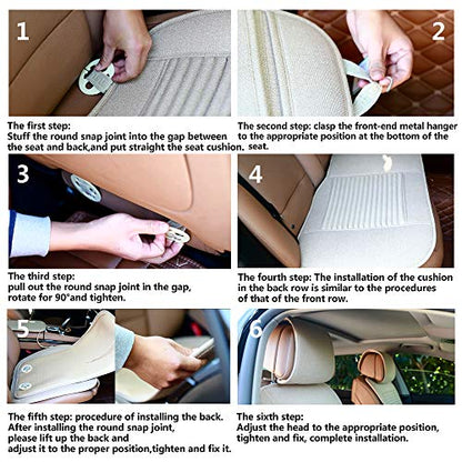 Suninbox Cooling Car Seat Covers,Cloth Seat Covers for Cars,Linen Car Seat Protector,Front Seat Only Universal Fits Most Automotive,Vans,SUVs,Trucks Black - color: A Black Backrest