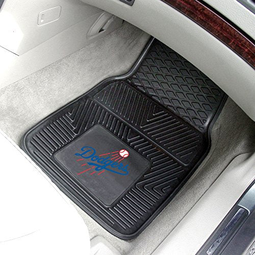 FANMATS 8841 Los Angeles Dodgers 2-Piece Heavy Duty Vinyl Car Mat Set, Front Row Floor Mats, All Weather Protection, Universal Fit, Deep Resevoir Design