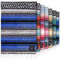 Hydration Nation Authentic Extra Large Mexican Blanket - 70"x50" Handwoven Yoga, Serape, Artisanal Falsa, Beach, Camping, Picnic, Outdoor Blanket - King Blue - color: King Blue