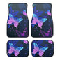 Car Floor Mats 4-Piece Full Set, Butterfly Print Black Carpet with Vinyl Heel Pad, Universal Fit All-Season Floor Mats for Cars, SUVs, Sedans, Trucks and Vans,Non-Slip Waterproof - style: Butterfly Style 2