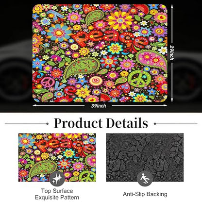 Car Trunk Mat - Universal Size 29" x 39", Floral Pattern Cargo Liner, Car Accessory for SUVs/Sedan/Wagons, Durable Protective Mat, Trunk Liner for Families/Travel Enthusiasts (Flowers-2) - style: flowers-2