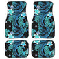 Sea Turtle Print Car Carpet Floor Mat Tribal Totem Pattern Ocean Animal Turtles 4 Piece Universal Fit Heavy Duty Rubber Non-Slip Floor Mats Heel Pad Fit Floor Carpet 2 Row - color: Sea Turtle Totem