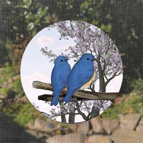 Screen Door Magnets Double Sided – Keep People, Kids, and Dogs from Running into a Screen Door. Saver - Robbins Aria Blue Birds - color: Blue Birds of Happiness