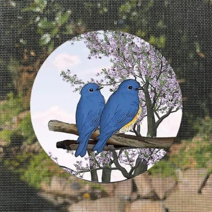 Screen Door Magnets Double Sided – Keep People, Kids, and Dogs from Running into a Screen Door. Saver - Robbins Aria Blue Birds - color: Blue Birds of Happiness