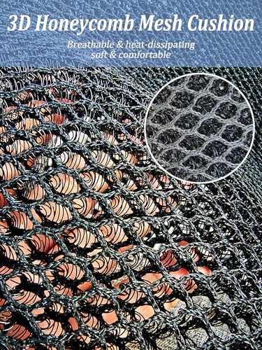 YUNZLAN Breathable 3D Air Mesh Car Seat Pad,Summer Cool Chair Seat, Car Seat Pads, Home Office Chair, Wheelchair 20" x 20" (Black, 1 Pack Seat Pad)