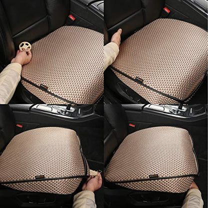 Breathable Universal Four Seasons Car Seat Covers，Luxury Car Seat Cushion ，Protectors for Front Seat Bottoms,Compatible with 95% Vehicles， Fit for Cars Truck SUV (Gold Beige,1PCS) - color: Gold Beige-1PCS