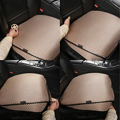 Breathable Universal Four Seasons Car Seat Covers, Luxury Car Seat Cushion，Protectors for Front Seat Bottoms,Compatible with 95% Vehicles， Fit for Cars Truck SUV (Gold Beige,2PCS) - color: Gold Beige-2PCS