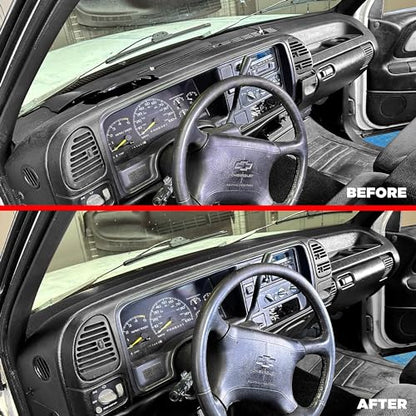 Dash Cover Compatible with 95-96 GM SUVs and Pickups in Black - Hard Molded Plastic Dashboard Cap