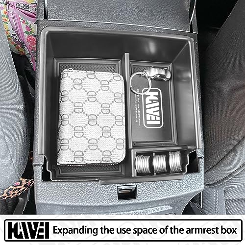 Center Console Organizer Compatible with Ford Ranger 2019 2020 2021 2022 2023 XL XLT Lariat Accessories, Armrest Storage Box Secondary Insert Tray, Black