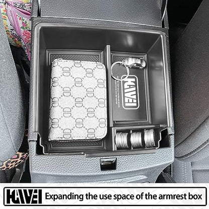 Center Console Organizer Compatible with Ford Ranger 2019 2020 2021 2022 2023 XL XLT Lariat Accessories, Armrest Storage Box Secondary Insert Tray, Black