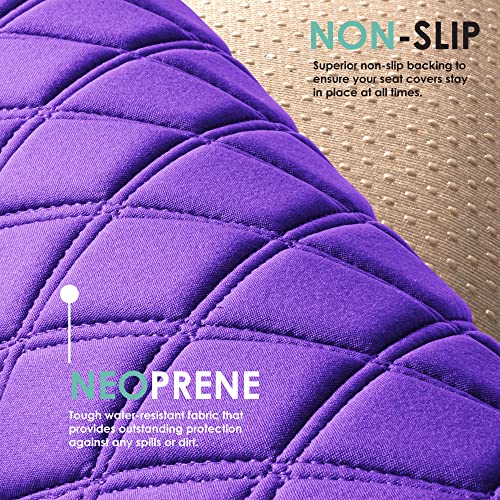 FH Group Car Seat Cover Cushion - Cars Trucks SUV, Neosupreme Car Seat Cushions, Waterproof Car Seat Cover Cushion, Universal Fit Car Seat Protector Rear Set Purple - color: Purple, style: Rear Bench