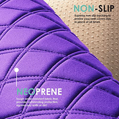 FH Group Car Seat Cover Cushion - Cars Trucks SUV, Neosupreme Car Seat Cushions, Waterproof Car Seat Cover Cushion, Universal Fit Car Seat Protector Rear Set Purple - color: Purple, style: Rear Bench