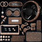 25PCS Bling Car Car Accessories Set,15 Inch Steering Wheel Cover,Shiny License Plate Frame,Center Console Cover and Rearview Mirror Set and Other Car Accessories(Champ) - color: Champagne