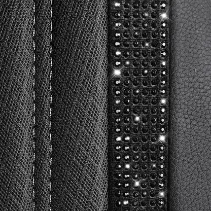 CAR PASS Memory Foam Mesh Bling Diamond Car Seat Cover 2 Front Seats Breathable Soft Sponge Universal Shining Glitter Sparkly Crystal Fit Armrest Automotive Truck SUV Cute Women Girl, Black Rhinestone - color: Black Mesh, size: Two Front Seats