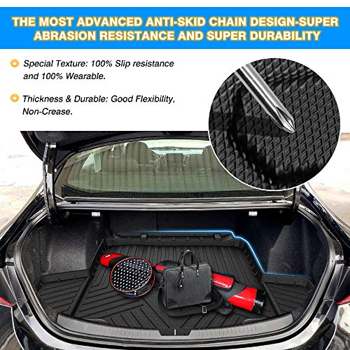 Cartist Cargo Liner Compatible with Chevrolet Malibu 2016 2017 2018 2019 2020 2022 2023 2024 2025 All Weather Trunk Mat Liner for Malibu Accessories Black - size: 5)Chevy Malibu 2016-2025