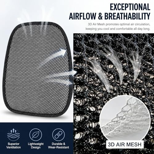 acdiac Summer Cool 3D Air Mesh Breathable Vented Car Seat Cushion Pad Set,Universal Auto Back Cooling Ventilated Seat Cover for Car SUV Truck Van Pickup (Black, 1 Pack seat pad +1 Pack Back Cushion) - size: 1 pack seat pad +1 pack back cushion