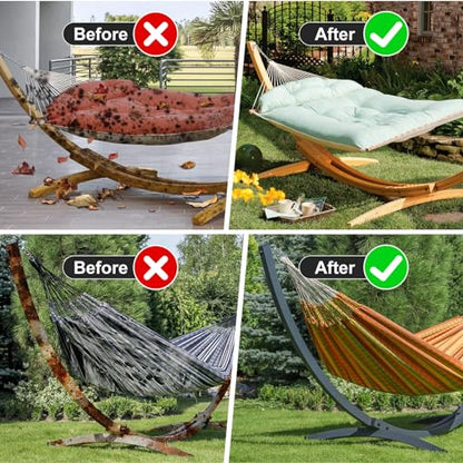 Waterproof 11-12 Hammock Cover, 210T Sun Rain UV Dust Snow Protection Outdoor Covers with Windproof Straps & Soft Cotton Lining for Hammock with 55 inch Spreader Bars -Silver - color: 11ft Hammock Cover-silver