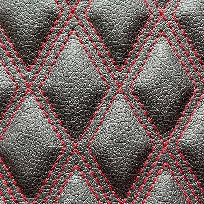 Quilted Foam Vinyl Fabric Rhombic Pattern with 0.23" Sponge Backing Faux Leather Fabric for Car Headliner, Furniture Upholstery, Headboards,Diamond 2" x 3" (Double Line) - color: Double Line