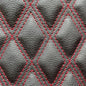 Quilted Foam Vinyl Fabric Rhombic Pattern with 0.23" Sponge Backing Faux Leather Fabric for Car Headliner, Furniture Upholstery, Headboards,Diamond 2" x 3" (Double Line) - color: Double Line