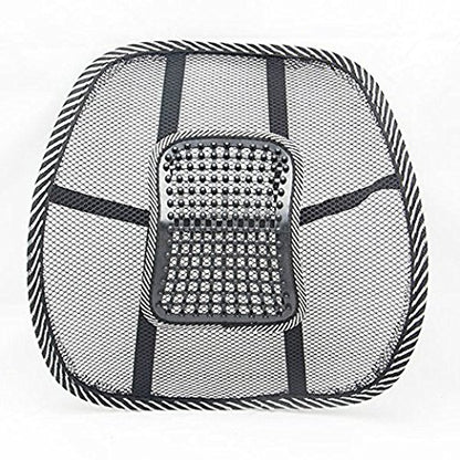 Black Lumbar Mesh Back Brace Support Office Home Car Seat Chair Ventilate Cool Cushion Pad with Massage | Breathable, Massage Beads for Ultimate Comfort (1 Piece)