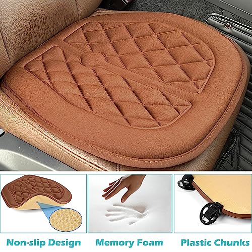 Big Ant Car Seat Cushion, Comfort Memory Foam Driver Seat Cushion Improve Driving View, Sciatica and Lower Back Pain Relief, Thick Seat Cushions for Car Home Office Chair, Wheelchair - Brown - color: Brown