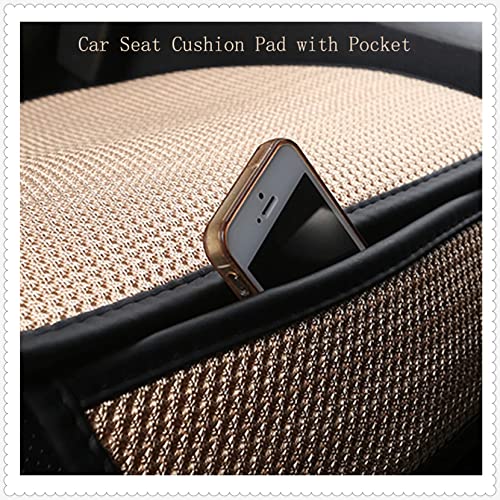 Cooling Car Seat Covers Summer Winter Front/Back Car Seat Protector, Ice Silk Cushion with Pocket Breathable Comfortable Cooling Driver Seat Cushion, Absorbing Sweat from Butt and Legs