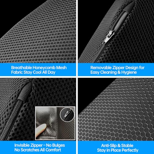 2Pack Lumbar Support Pillow & Seat Cushion for Car, Breathable Mesh, Wear-Resistant, Ergonomic Design, Back and Waist Support, Hip Cushioning, Comfortable for Long Time Driving and Sitting - size: Style A Lumbar Support & Cushion Combo