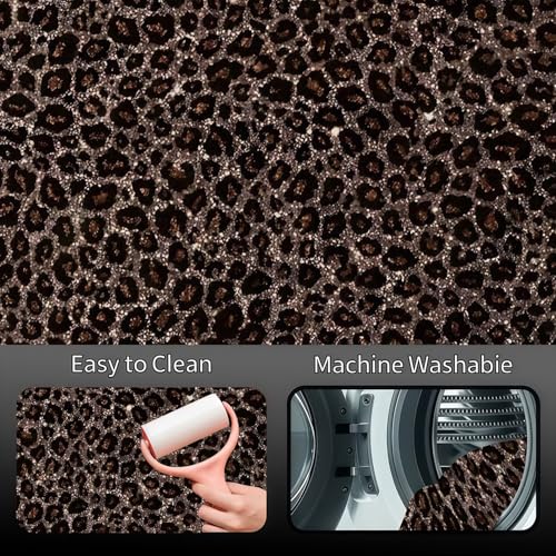 Universal Car Trunk Mat, All Weather Trunk Protection Cargo Liner, Stylish Vehicle Interior Accessories, Durable Cargo Mat Rear Trunk Line Suitable for Most Car (Brown Leopard Print, 29" x 39") - color: Brown Leopard Print