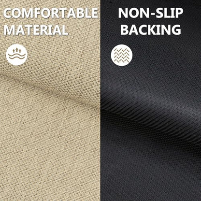 Door Mat 17"x29", Non Slip Door Mat Indoor Entrance, Rubber Backing Indoor Door mats Washable Absorbent Low-Profile Doormat Front Entryway Entry Resist Dirt Inside Door Mats, Khaki