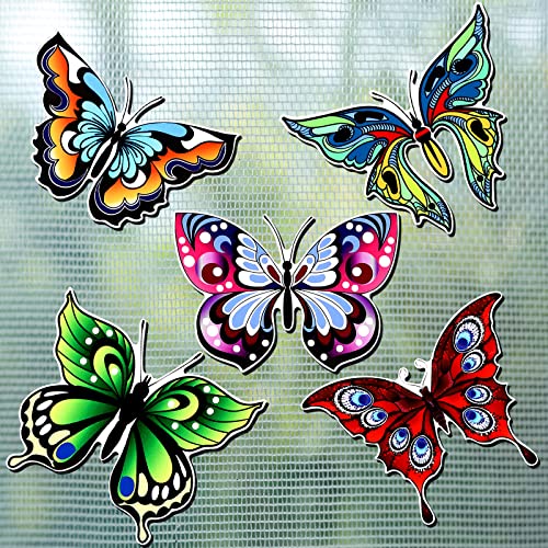 Eaasty 10 Pieces Butterfly Screen Door Magnets Double Sided Screen Door Magnets Stickers Magnetic Flexible Protector Decorative Multicolor for Window Patio Sliding Doors Protector(Graceful Style) - style: Graceful Style