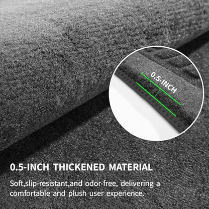 EKR All-Weather Universal Fit Car Floor Mats, 0.5 inch Thick Car Carpet Mats, Anti-Slip Automotive Mat with Driver Heel Pad Fit for SUV, Vans,Sedans, Trucks (Black,4pcs Black Full Set) - color: Black