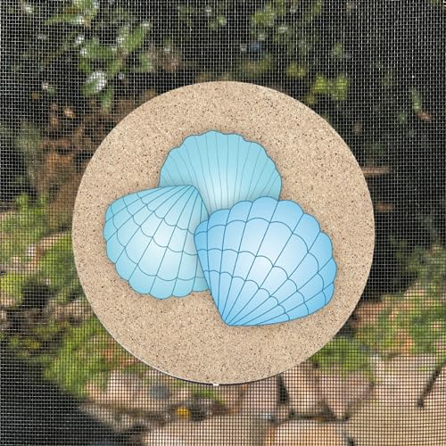 Screen Door Magnets Double Sided – Keep People, Kids, and Dogs from Running into The Screen Door - Robbins Aria Blue Shell - color: Blue Shells