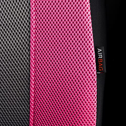 Flying Banner car seat Covers Full Set All Air Mesh Breathable Man Lady Airbag Compatible Rear Bench Split 40/60 50/50 60/40 Truck Pick Up (Full Set - Low Back, Black Gray Pink) - color: Black Gray Pink