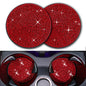Bling Cup Holder Insert Coaster- 2.75 inch Silicone Anti-Slip Shockproof, Universal Fashion Car Interior Accessories for Women (Red, 2 PCS)