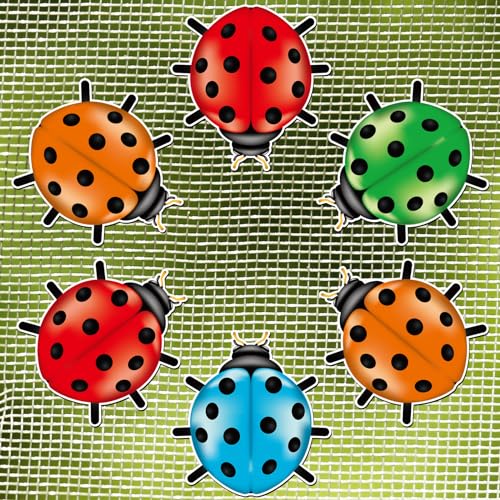 16 Pcs Ladybug Magnets for Screen Doors Double Sided Screen Door Magnets Stickers Decorative Magnetic Decor for Window Patio Sliding Doors Protector - style: Ladybug