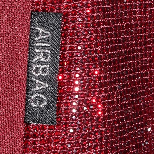 CAR PASS Bling Diamond Burgundy Leather Car Seat Covers Full Sets Interior Sets, Waterproof Shining Glitter Sparkly Crystal Universal Armrest Fit Automotive Truck SUV Cute Women Girl, Red Rhinestone - color: Burgundy Rhinestone, size: Full Set